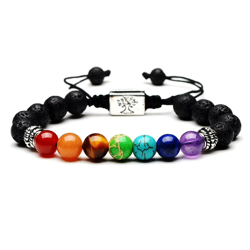 Chakra 7 Lava Stone Bracelet